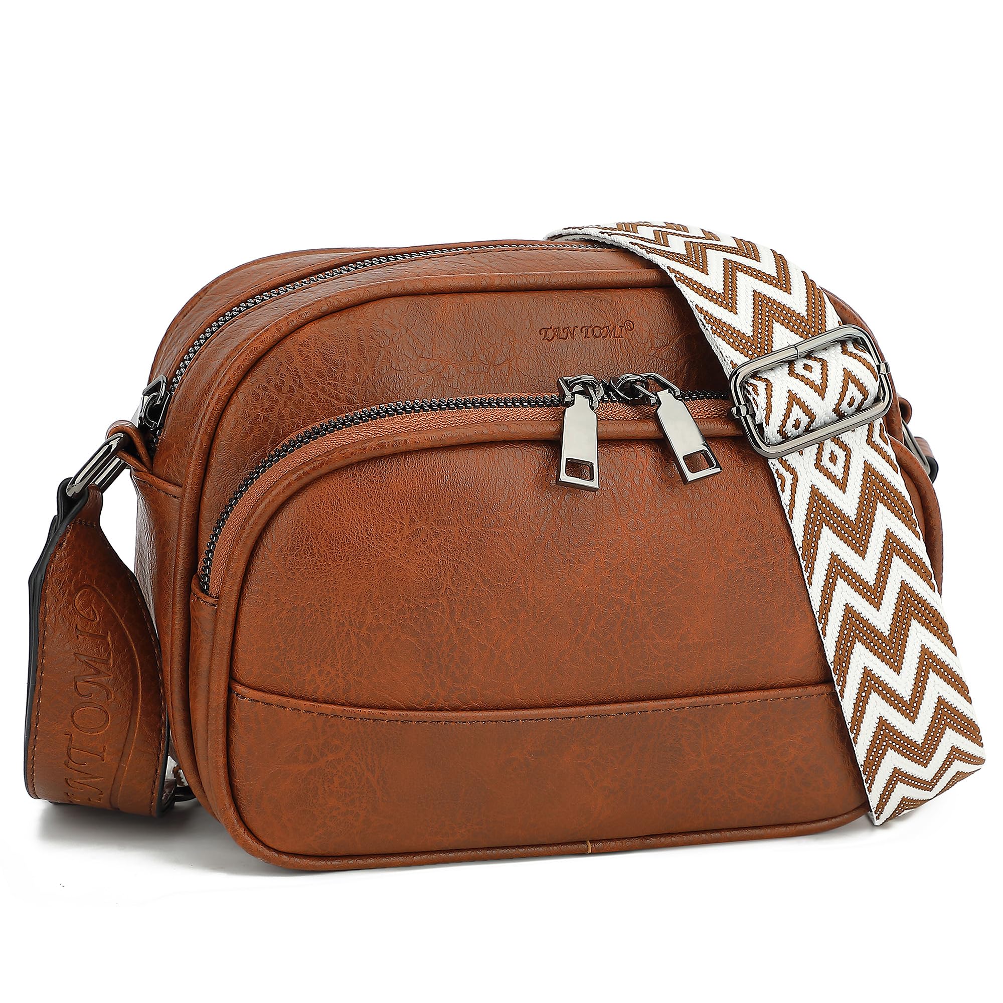 TANTOMI Crossbody Bags for Women Crossbody Purse Cross Body Shoulder Purse Trendy Vegan Leather with Wide Strap