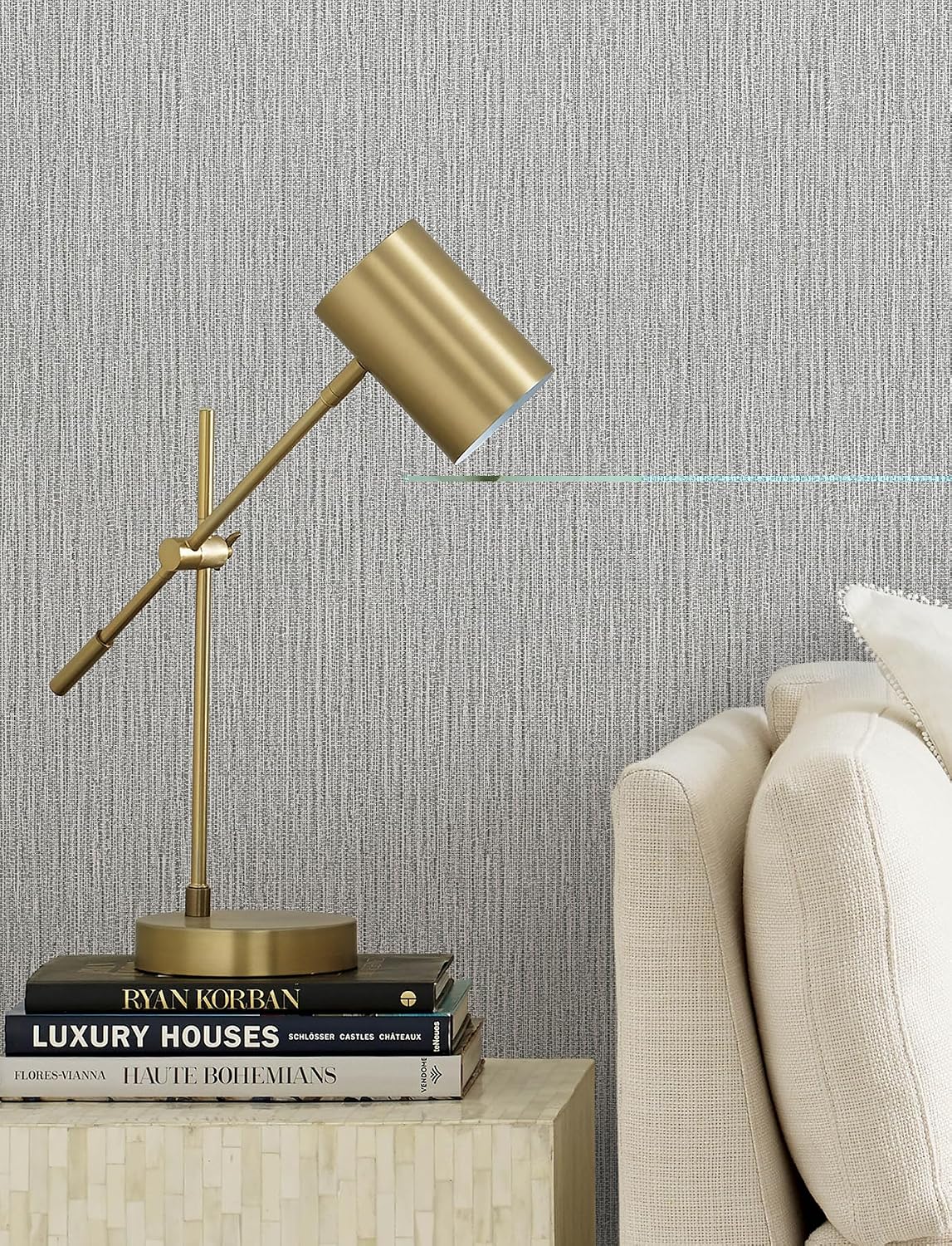 Advantage Bowman Charcoal Faux Linen Wallpaper