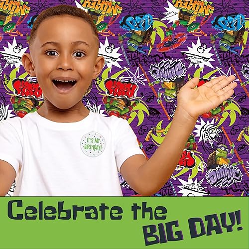 Miniatura 4 de Unique Suministros para fiesta de cumpleaños de tortuga ninja, bolsas de recuerdo de fiesta (paquete de 16) y calcomanía (1)