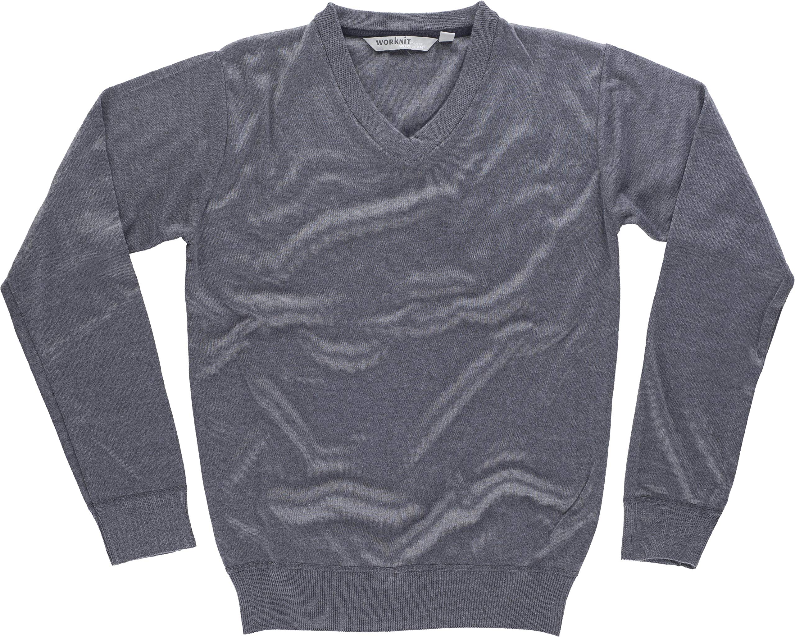 S-ROX WORKTEAM - Jersey básico con Escote a Pico en Punto Fino. Cuello, puños y Cintura elásticos en Punto canalé. Cubrecosturas Combinado en el i Hombre