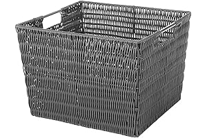 Versatile Gray Wicker Basket by Whitmor: Stylish Storage Solution