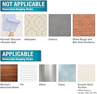 Vista 8 de 15 Small Hooks+30 Removable Strips, Clear Wire Hanger Hooks, Damage-Free Utility Hooks, Heavy Duty with Adhesive Strips, No Tools Wall Hook for