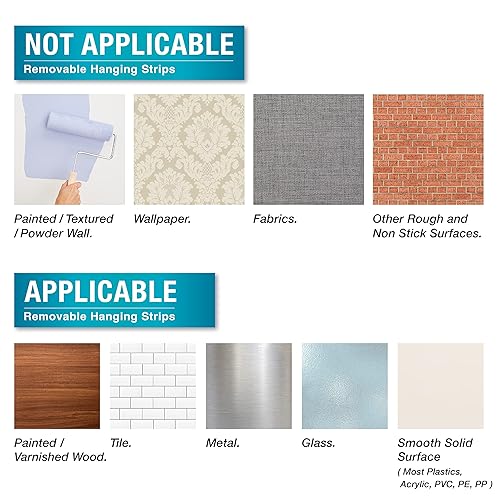Miniatura 7 de 40 tiras de repuesto para ganchos de palanca de alambre pequeño blanco, sin herramientas, tiras de repuesto adhesivas para ganchos de pared, tiras