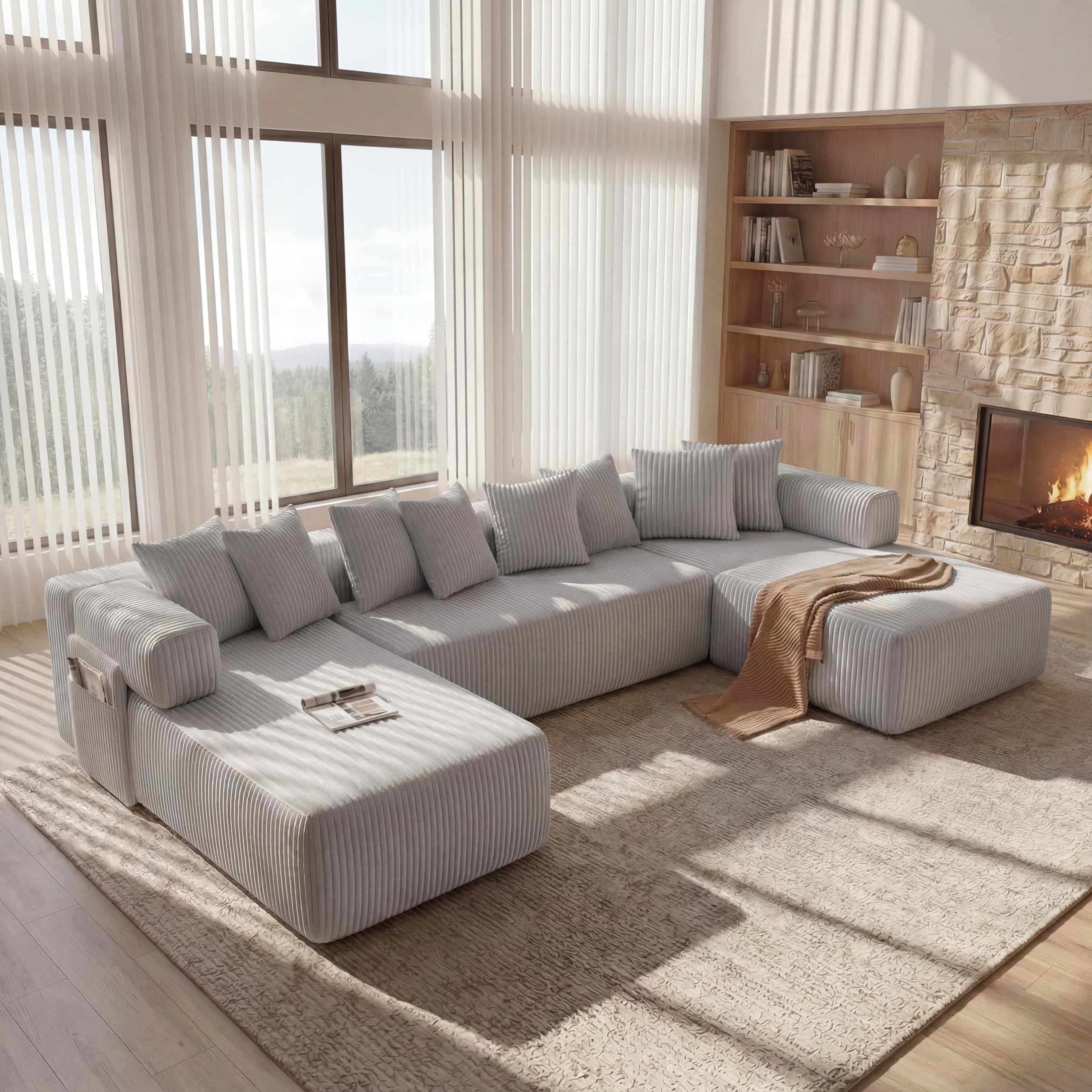 ZEIINPA Oversized Cloud Boneless Couch