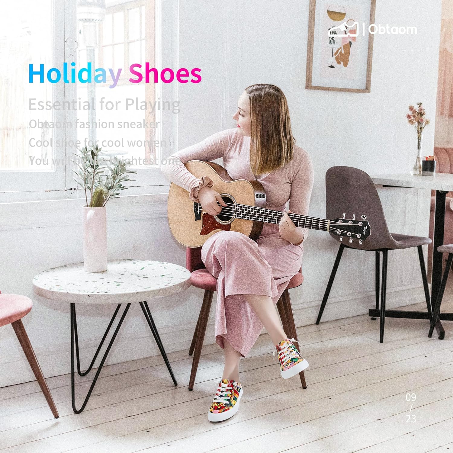 Obtaom Women Canvas Mules Memory Foam Clipper Fashion Sneakers Comfortable Slip-On Mule Backless Holiday Shoes - Image 6