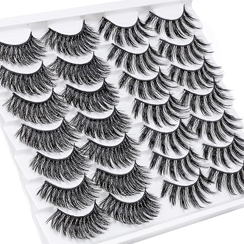 Miniatura 7 de Veleasha Pestañas postizas 3D de Mink sintético 3D de 18mm de largo, aspecto natural, pestañas postizas para maquillaje de ojos, paquete de 10 pares