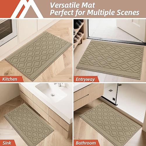 Miniatura 7 de COSY HOMEER Tapete de cocina antideslizantes, absorbentes para el piso, alfombra de cocina lavable, tapete de pie para fregadero, alfombra de