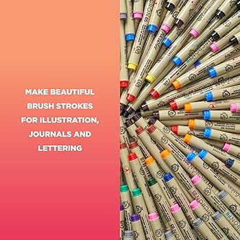 Amazon | Sakura 38061 6-Piece Pigma Assorted Colors Brush