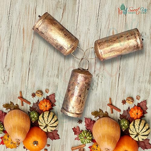 Miniatura 17 de Campanas de cascabel rústico vintage chic de ritmo musical de trineo polar, meditación, trabajo artesanal, recuerdos de fiesta, campanas de vaca