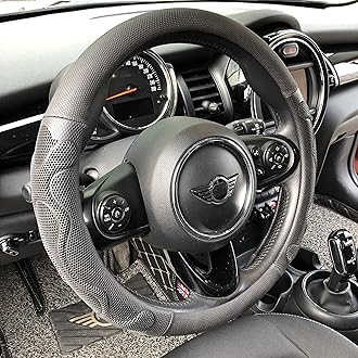 PINCTROT Comfy Grip Steering Wheel Cover, Anti-Slip Design, Universal 14.5-15 Inch(Silicone Black)