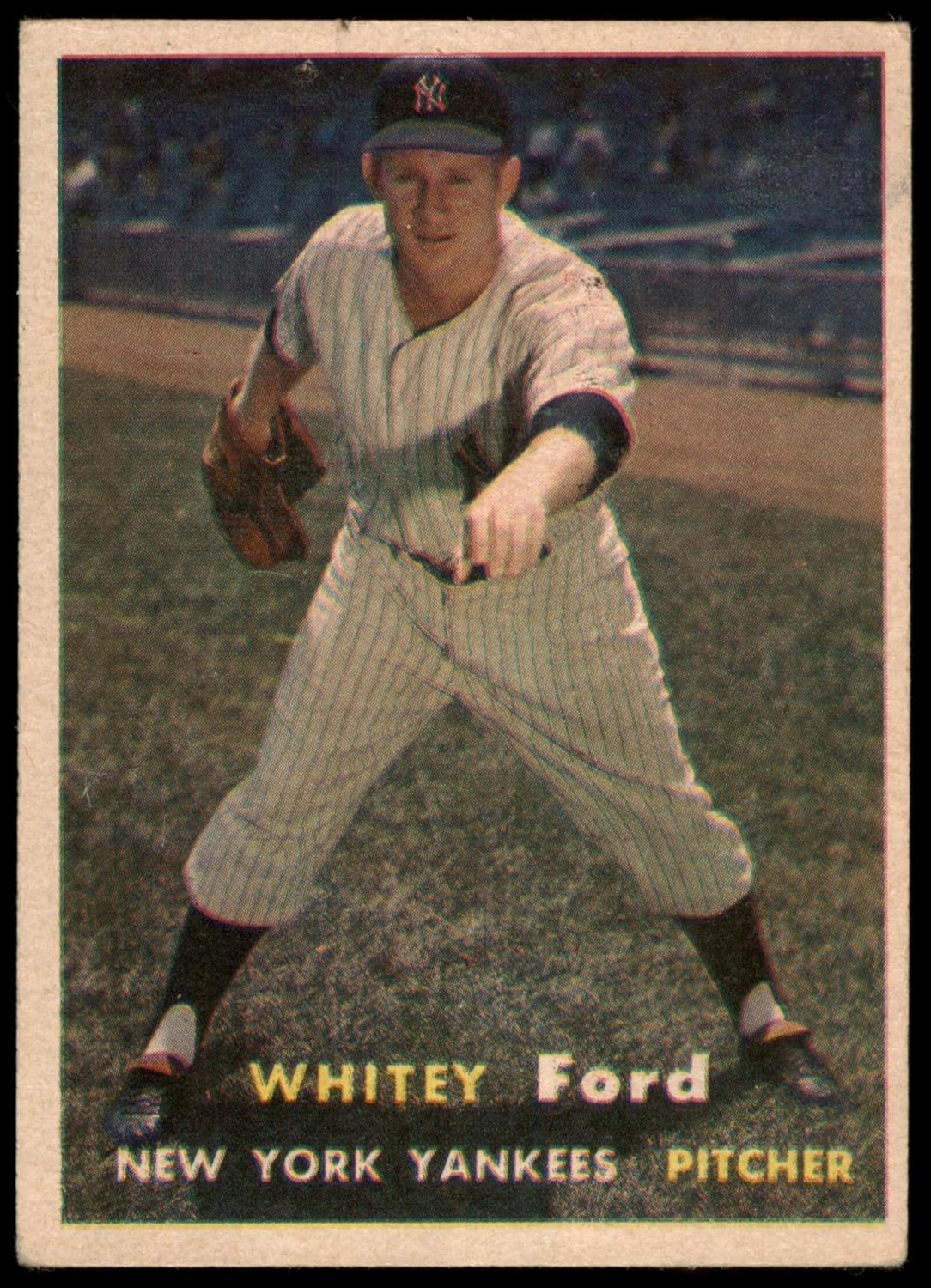1957 Topps #25 Whitey Ford New York Yankees (Baseball Card) GOOD Yankees