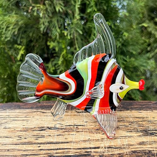 Miniatura 3 de Glass Fish Figurine Hand Blown Miniature Murano Style Fish Art Glass Aquarium Decoration Small Fish Tank Ornament Unique Gift for Collectors &