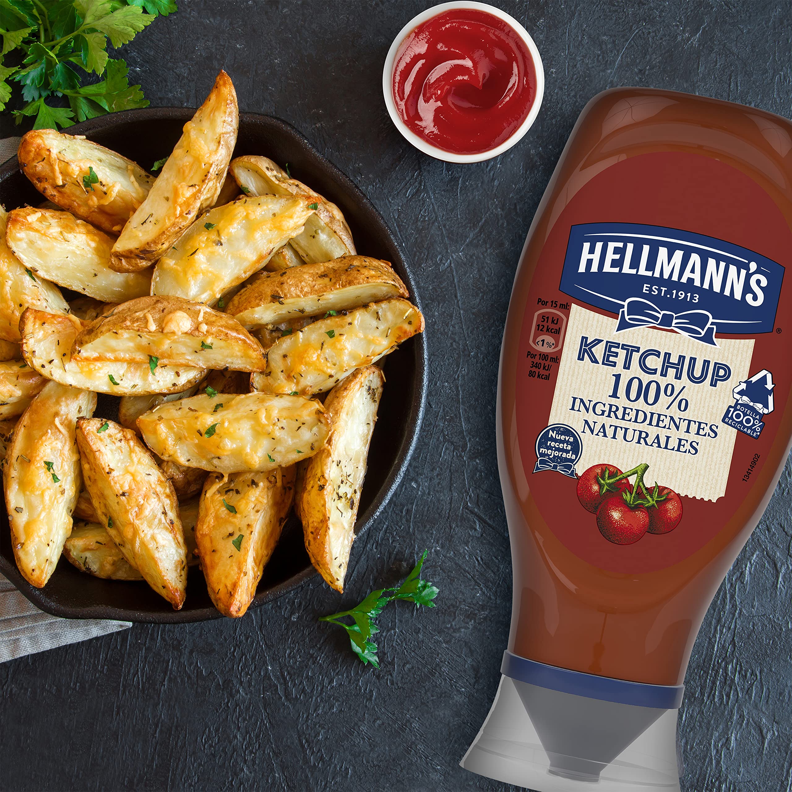 Hellmann's Original - Ketchup 100% Ingredientes Naturales, 12 x 486 gr