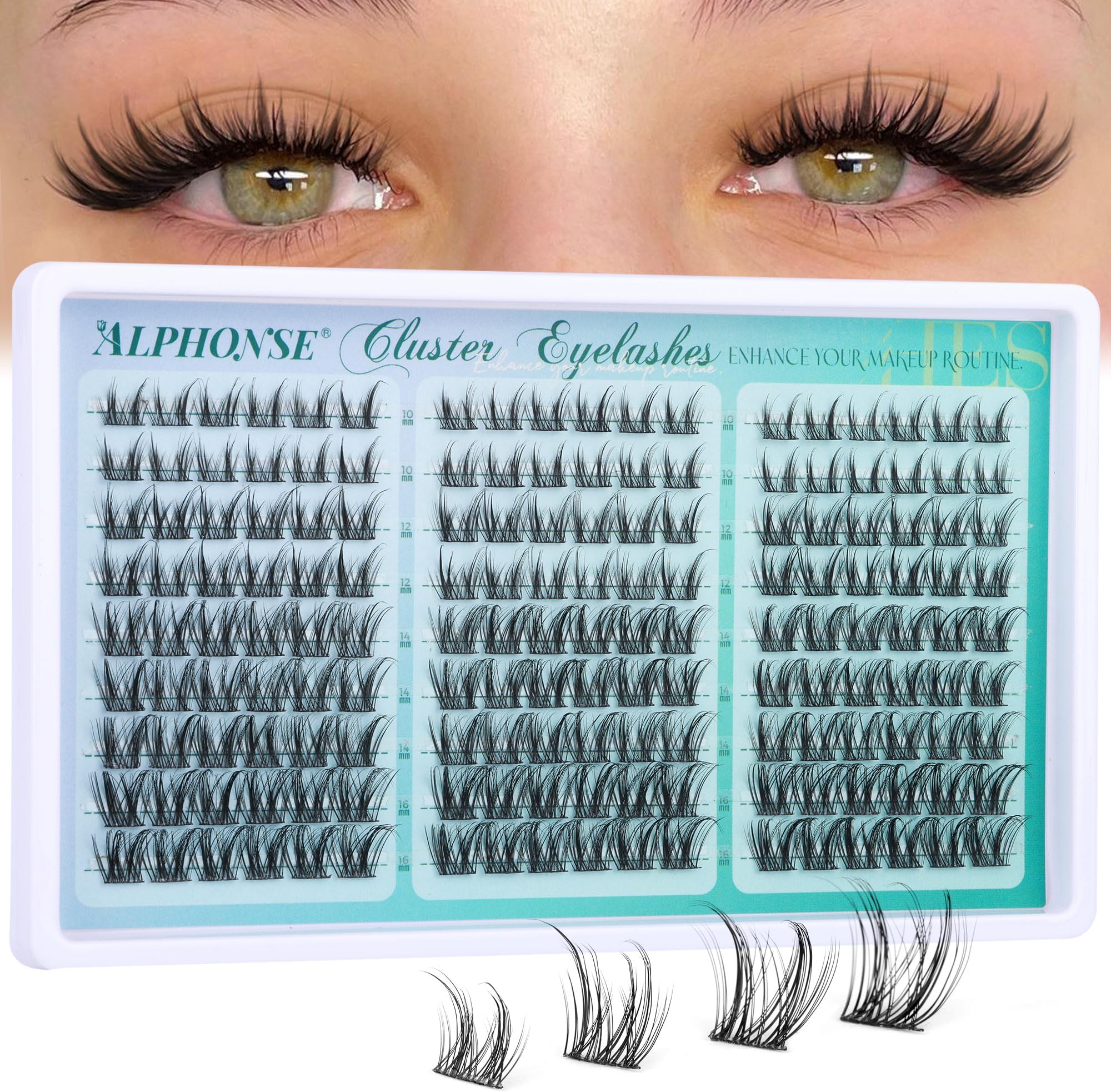 Wispy Lash Clusters Natural Look Cluster Lashes 10-16mm C-curve Lash Extension Anime Cluster Eyelash Extensions 162pcs Spiky Eyelash Clusters Pestañas by ALPHONSE