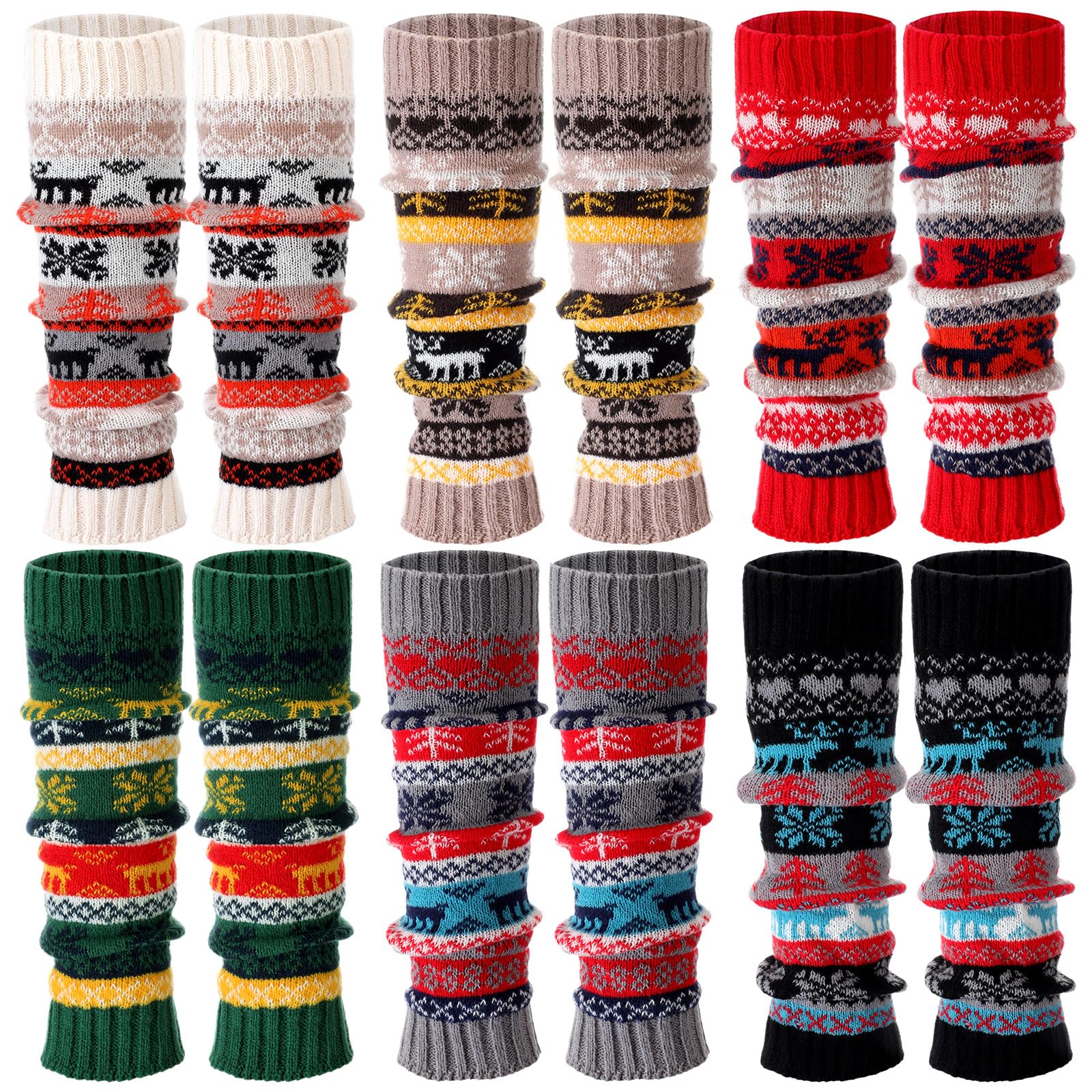 Sintege 6 Pairs Leg Warmers for Girls Women