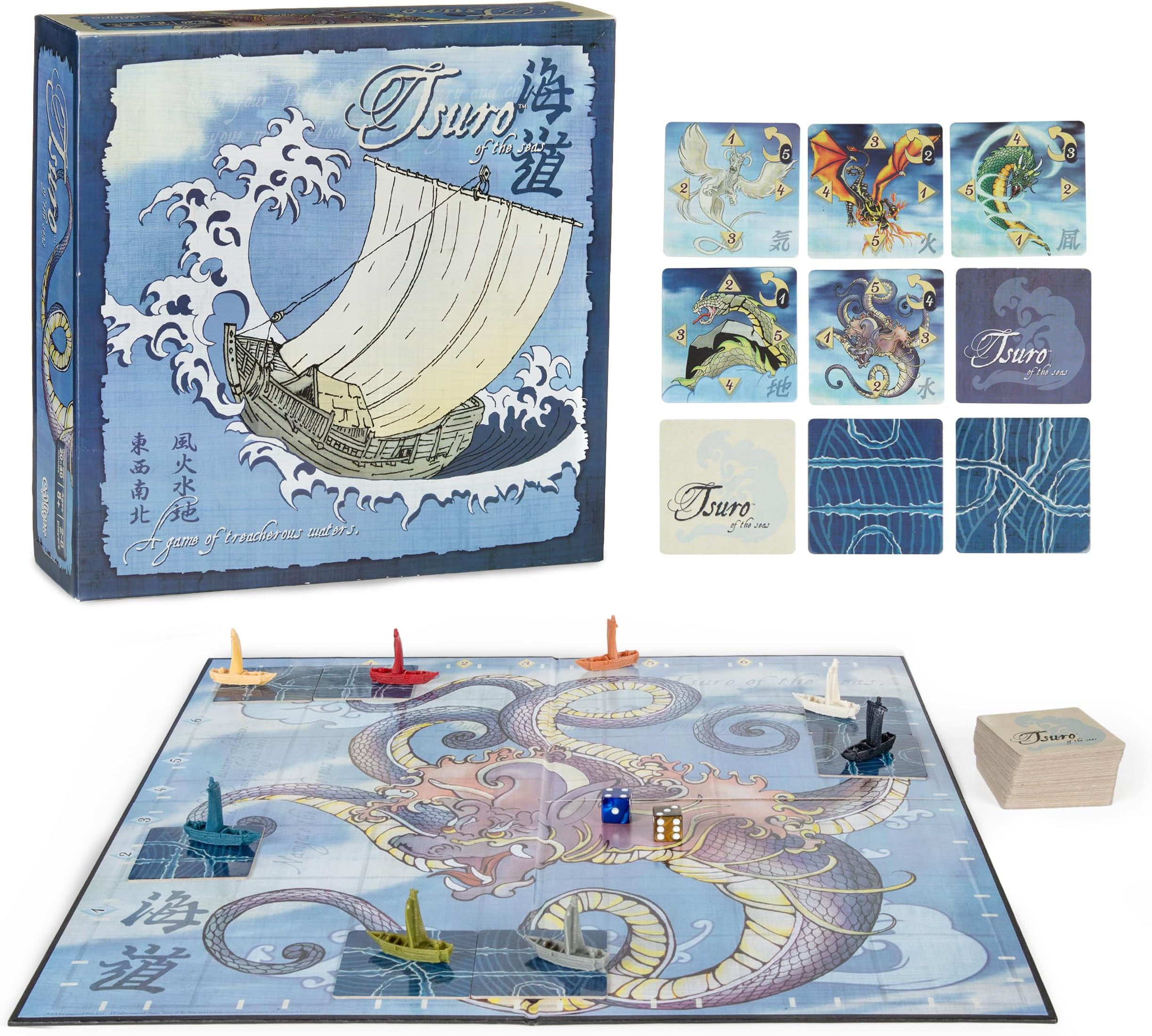Tsuro of the Seas – Path-Building Strategy Board Game with Sea Monsters | Tile-Laying Adventure for 2–8 Players Ages 8+ | 30–45 Minute Gameplay