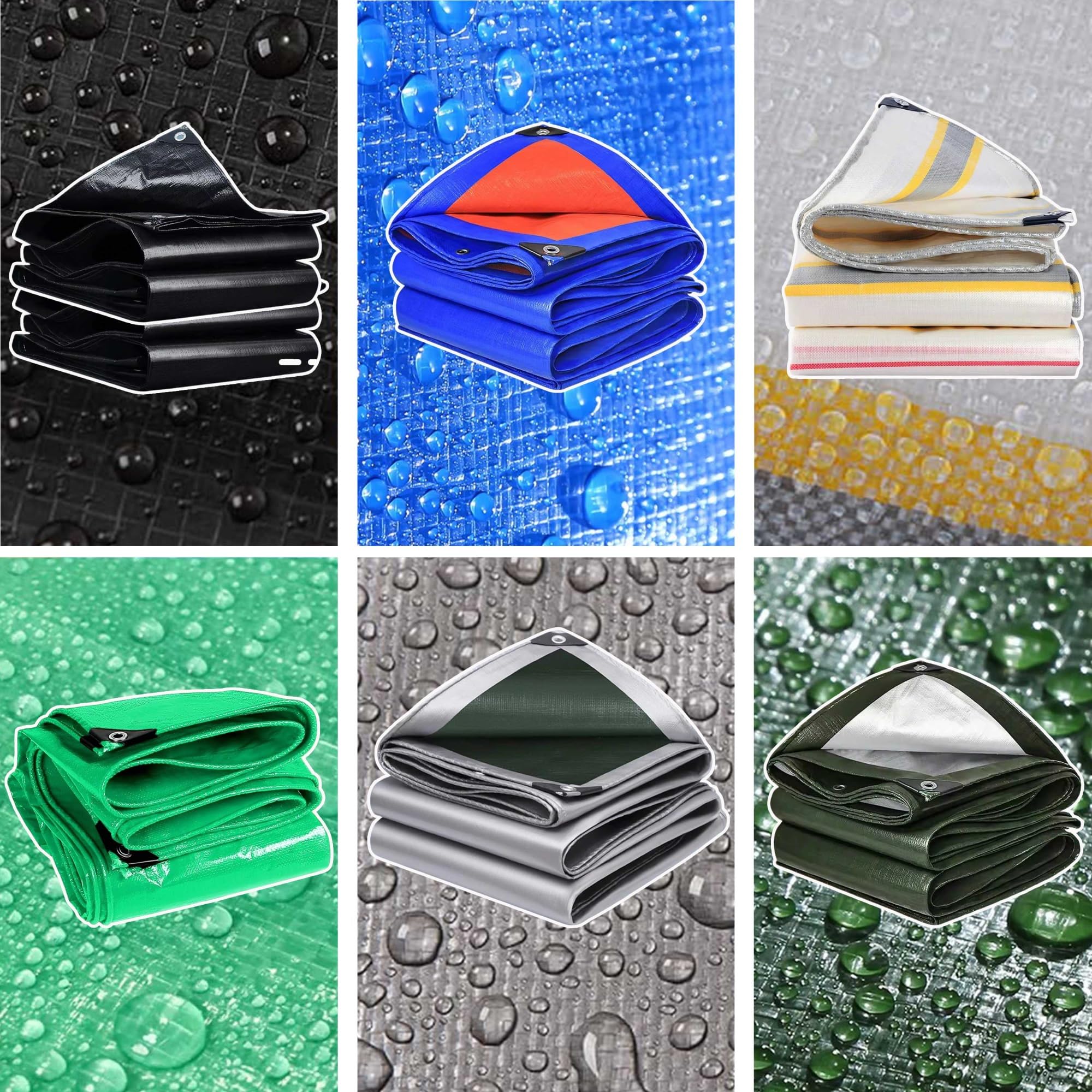 Lona Impermeable Exterior Heavy Duty 200g/m² PE 4x10m Toldo Reforzado Protección Cubretodo Duradera Resistente a Los Rayos UV Desgarros, Multiusos para Muebles Jardín Piscina Coche Negro