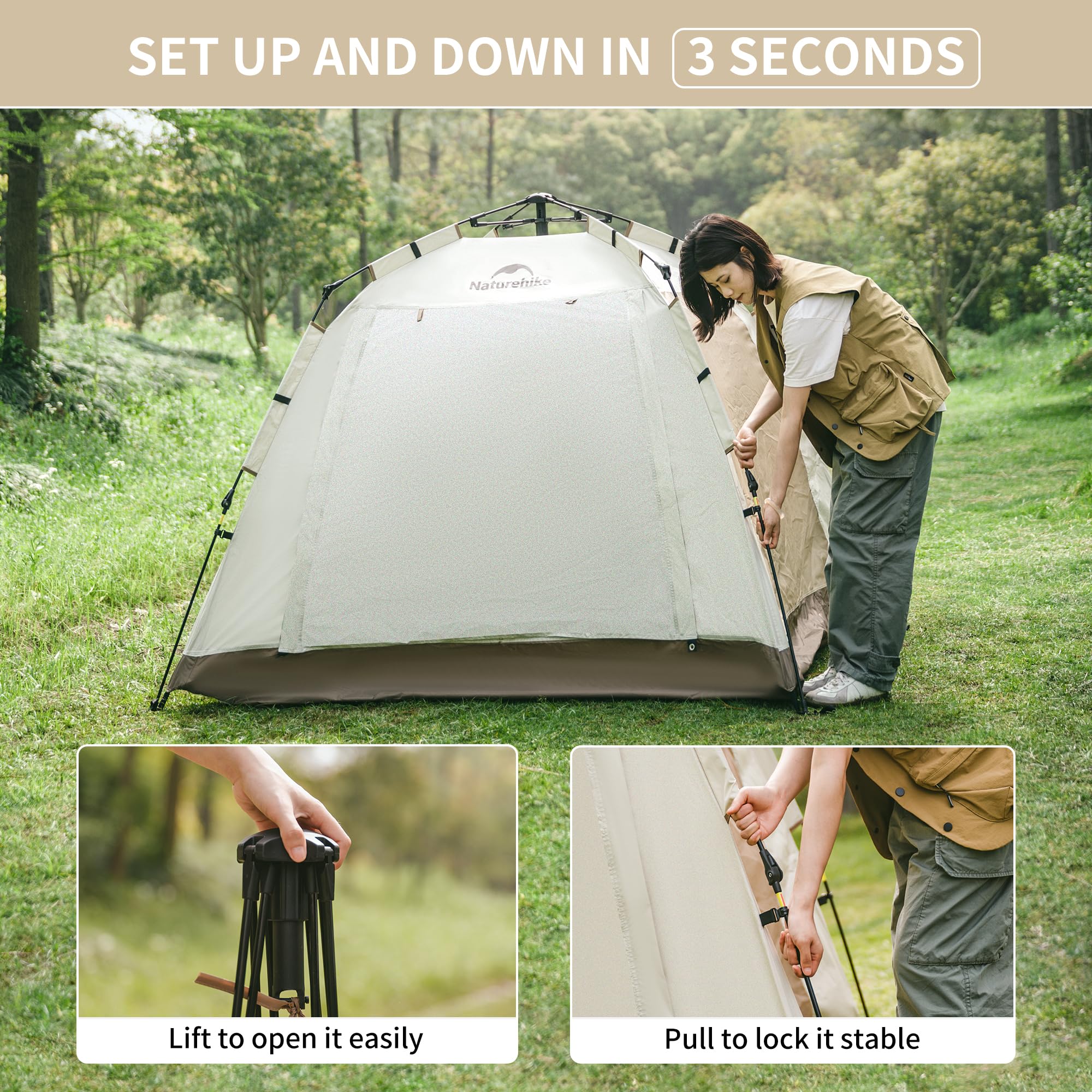 Amazon | Naturehike Ango Picnic 3人用テント キャンプ用インスタント