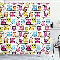 Vista 79 de Ambesonne Cortina para regadera náutica con palmeras