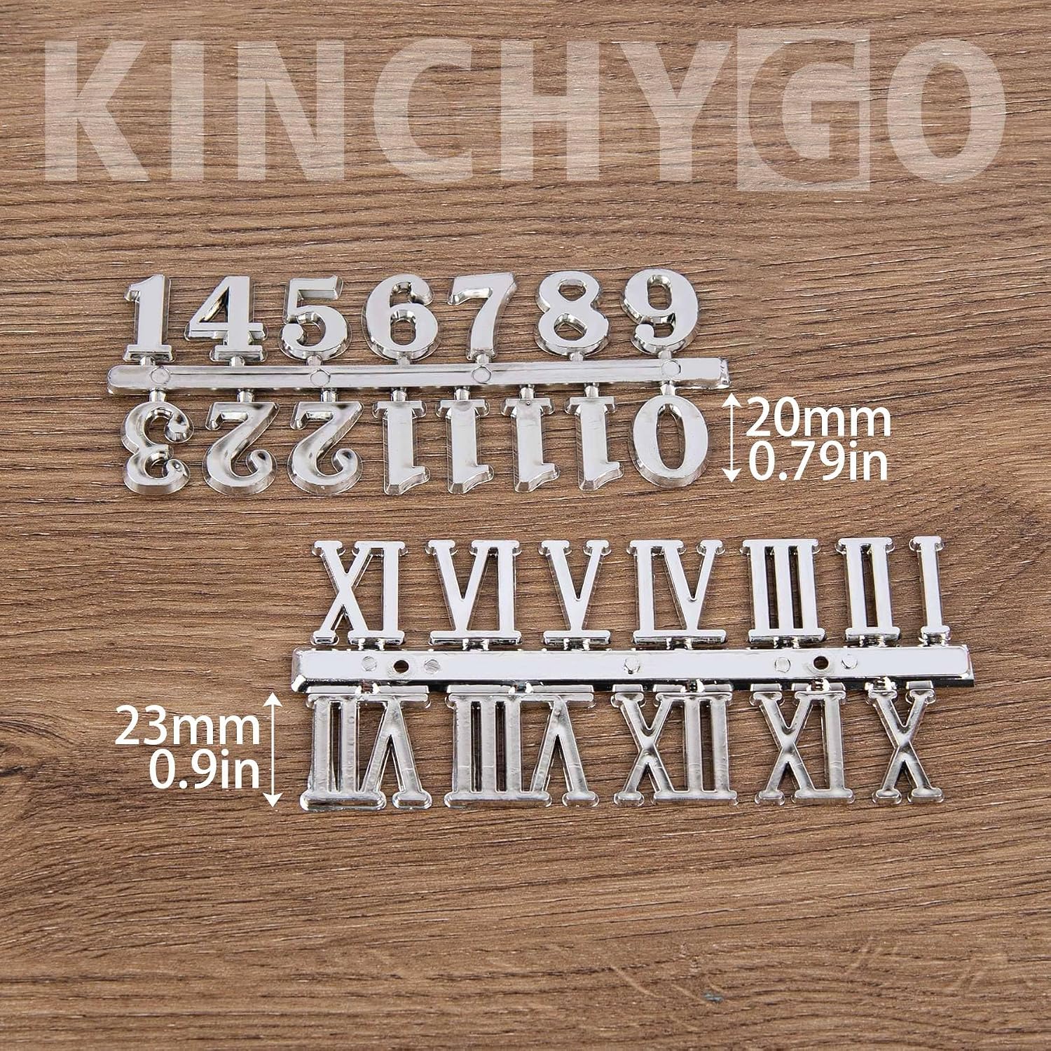 6 Set Clock Numerals Kit Including Arabic Number and Roman DIY Digital Numbers for Replacement Repairing Accessories