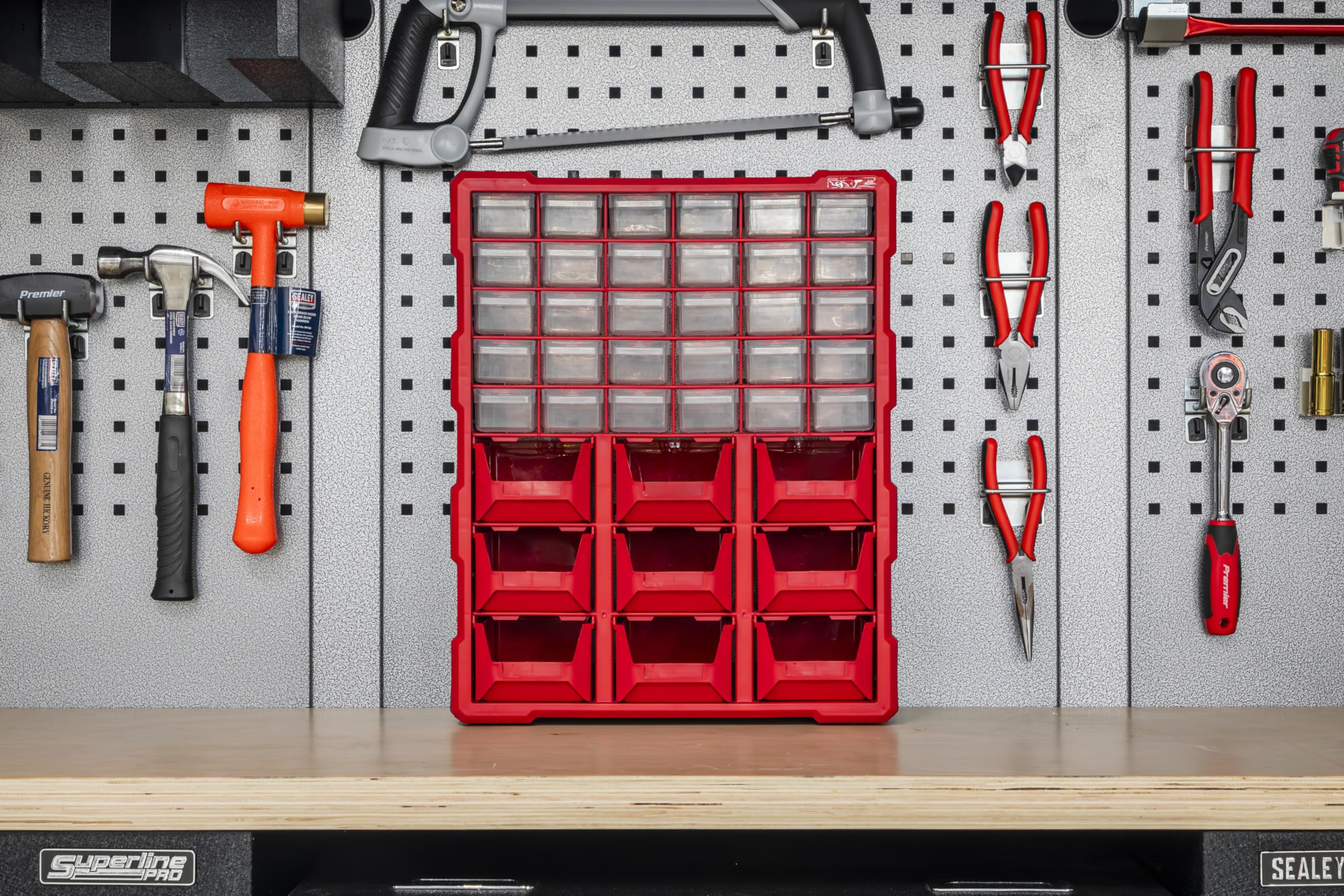 Sealey Apdc39r Meuble de rangement 39 compartiments Box, Rouge