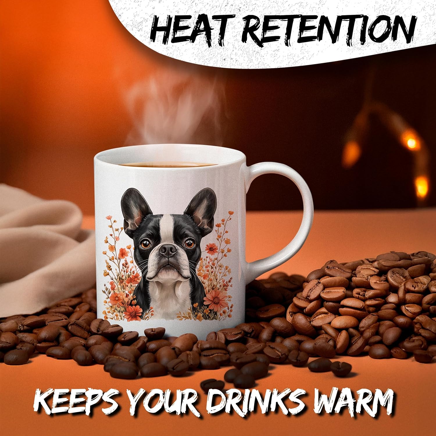 Boston Terrier Ceramic Coffee Mug 11oz American Gentleman Pup Dog – Tea Coffee Mug with Comfortable Grip - Unique Animal Gift Cup for Office or Home - Vibrant Long-Lasting Print ID44991 - Image 3