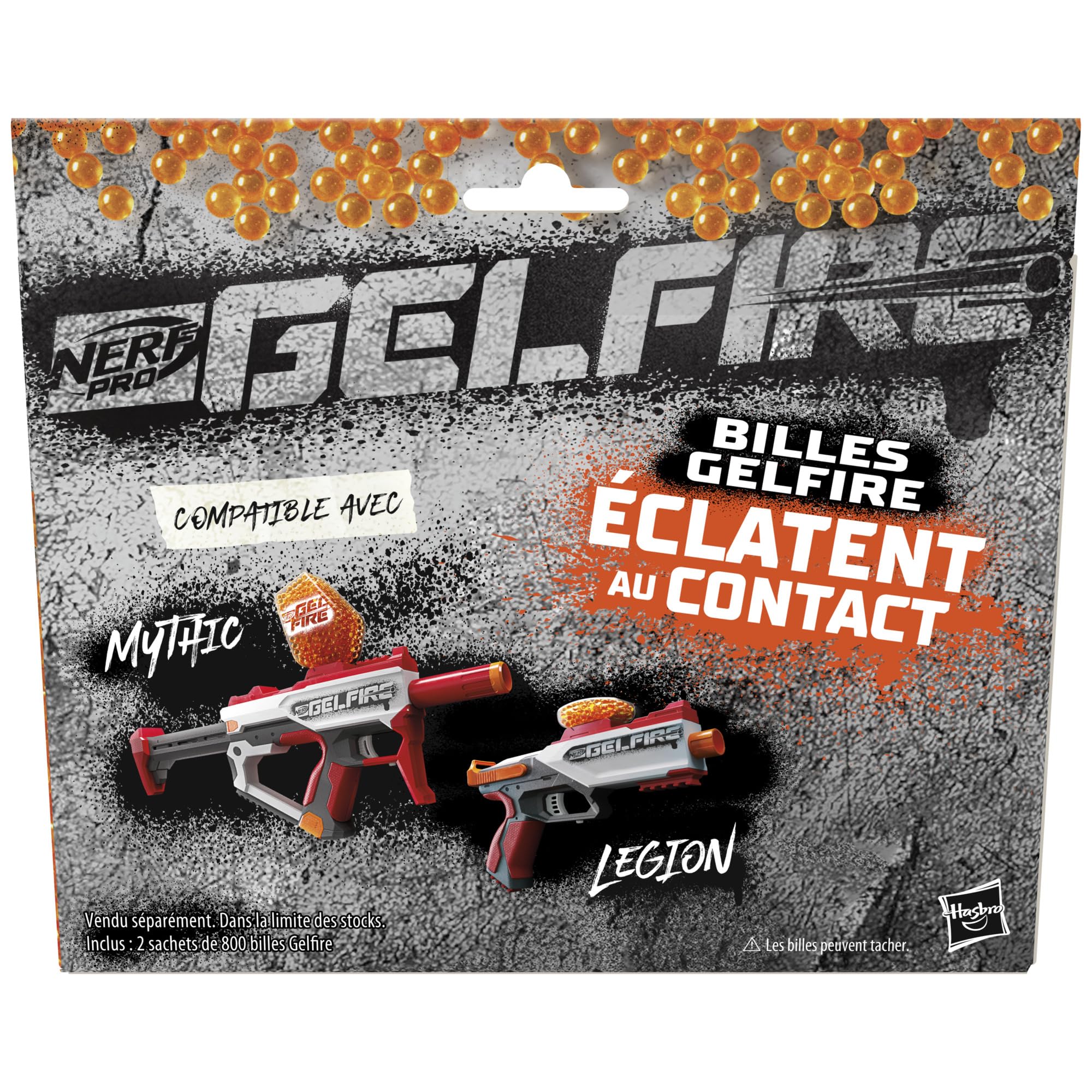 Nerf Pro Gelfire Recarga De 1600 Bolas Hidratadas - Proyectiles De Gel Que Estallan Al Impacto, Sin Necesidad De Recoger, Compatibles Con Blasters Nerf Pro Gelfire
