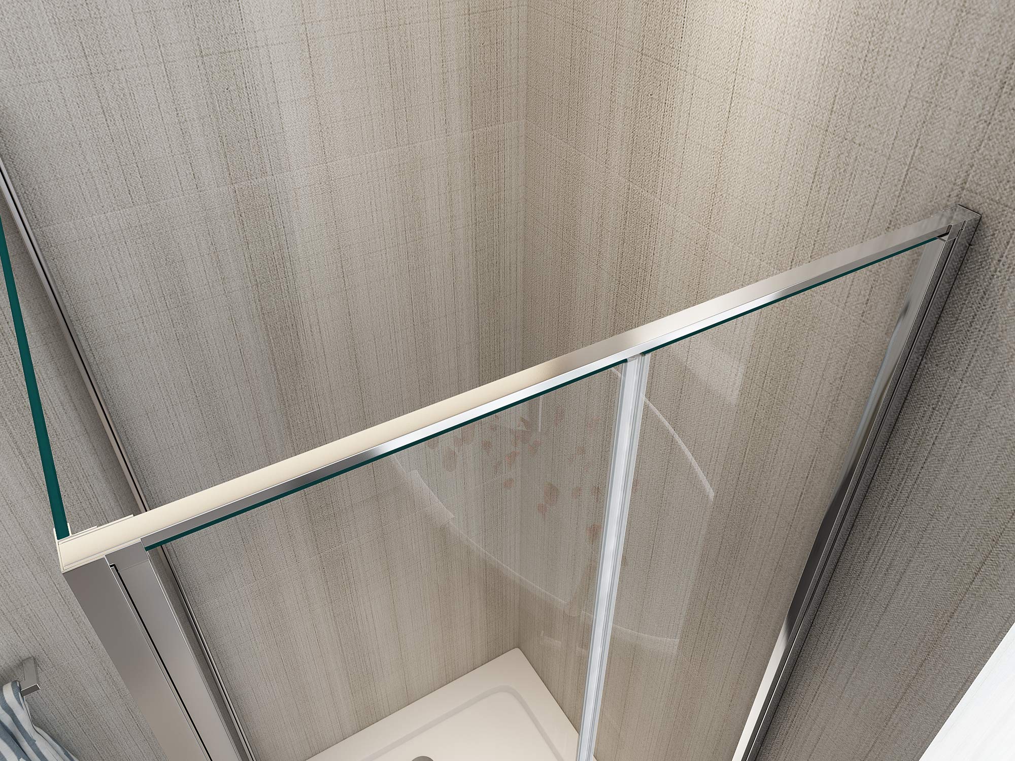 Box Doccia Angolare Con Parete Fissa Laterale e Porta Battente Apertura Saloon H.190 Vetro 6 mm Easy-clean Reversibile (Fissa 65-67,5 x Saloon 67-70)