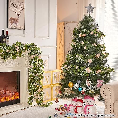 Miniatura 4 de Guirnalda de flores artificiales de vid de rosas colgantes, rosas falsas para boda, fiesta de cumpleaños, San Valentín, Navidad, decoración de arco