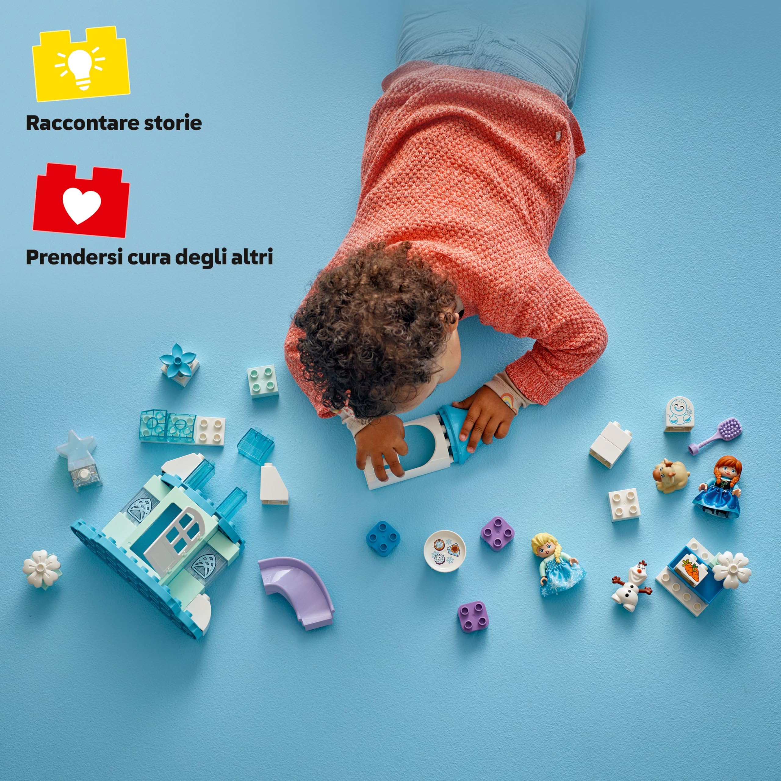 LEGO DUPLO │ Disney La Festa al Castello di Anna ed Elsa Frozen - Gioco Didattico da Costruire con 5 Personaggi tra cui Olaf e Baby Sven - Idea Regalo per Bambine e Bambini da 2 Anni in su - 10455