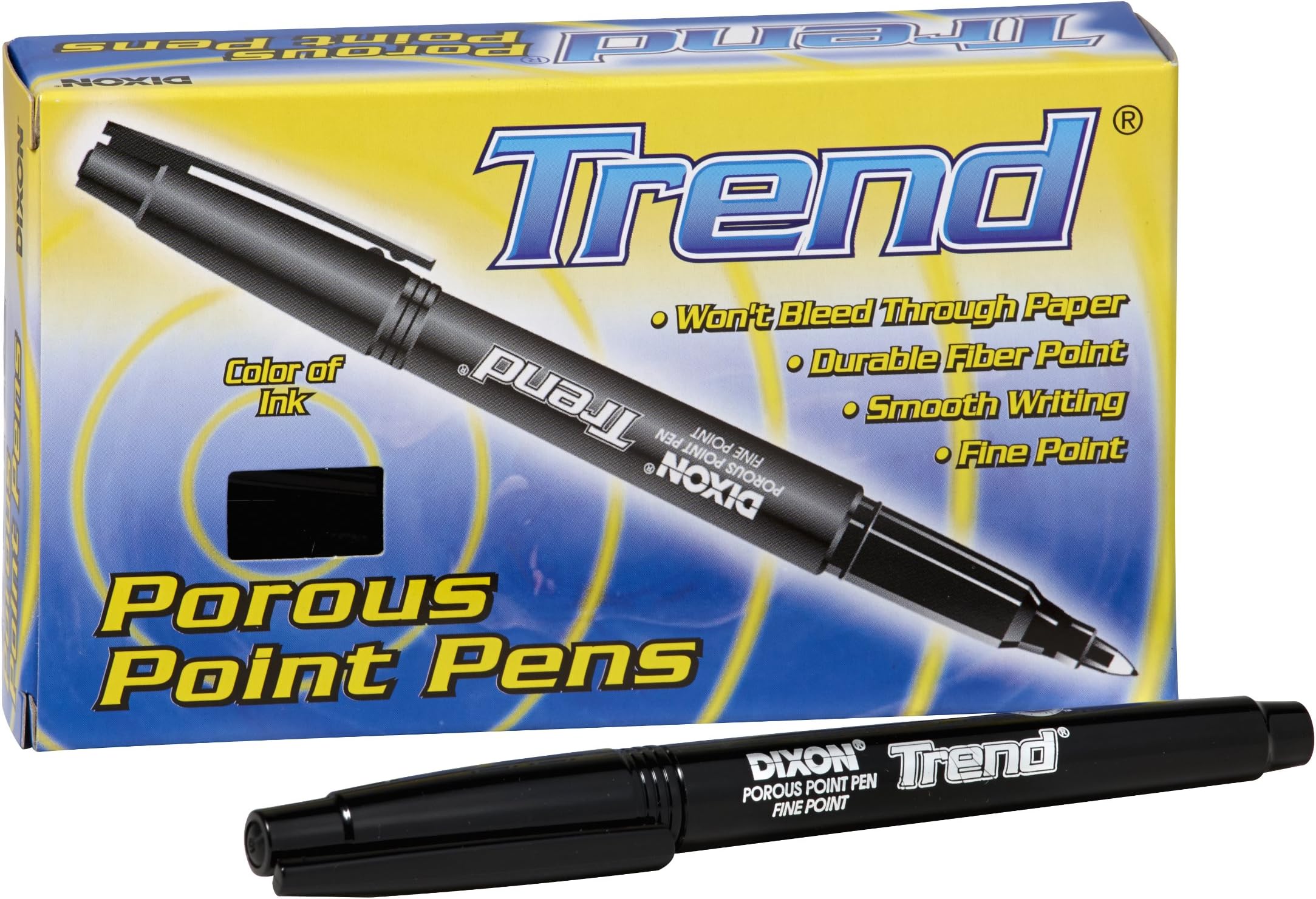 Dixon 81170 Trend Porous Point Pens, Fine Point, Fiber Tip (Black, Box of 12) Amazon.ca