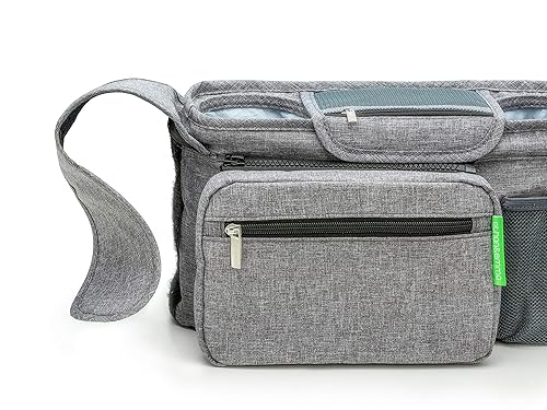 Miniatura 10 de Ethan & Emma Organizador universal para cochecito. Eleva tu experiencia con portavasos aislados, almacenamiento de pañales, correas seguras, bolsa