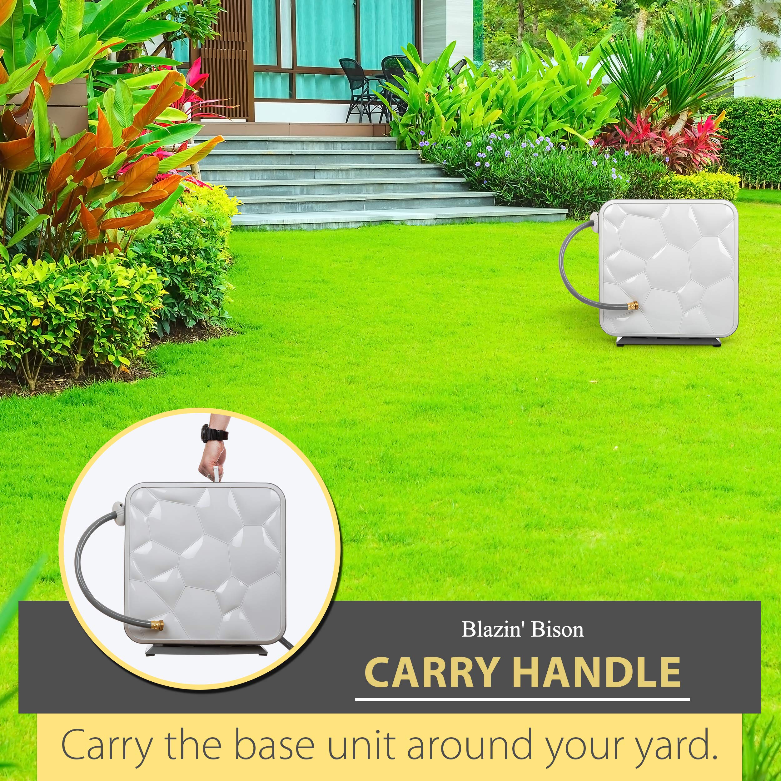 Blazin' Bison Retractable Water Hose Reel Auto Rewind Exclusive