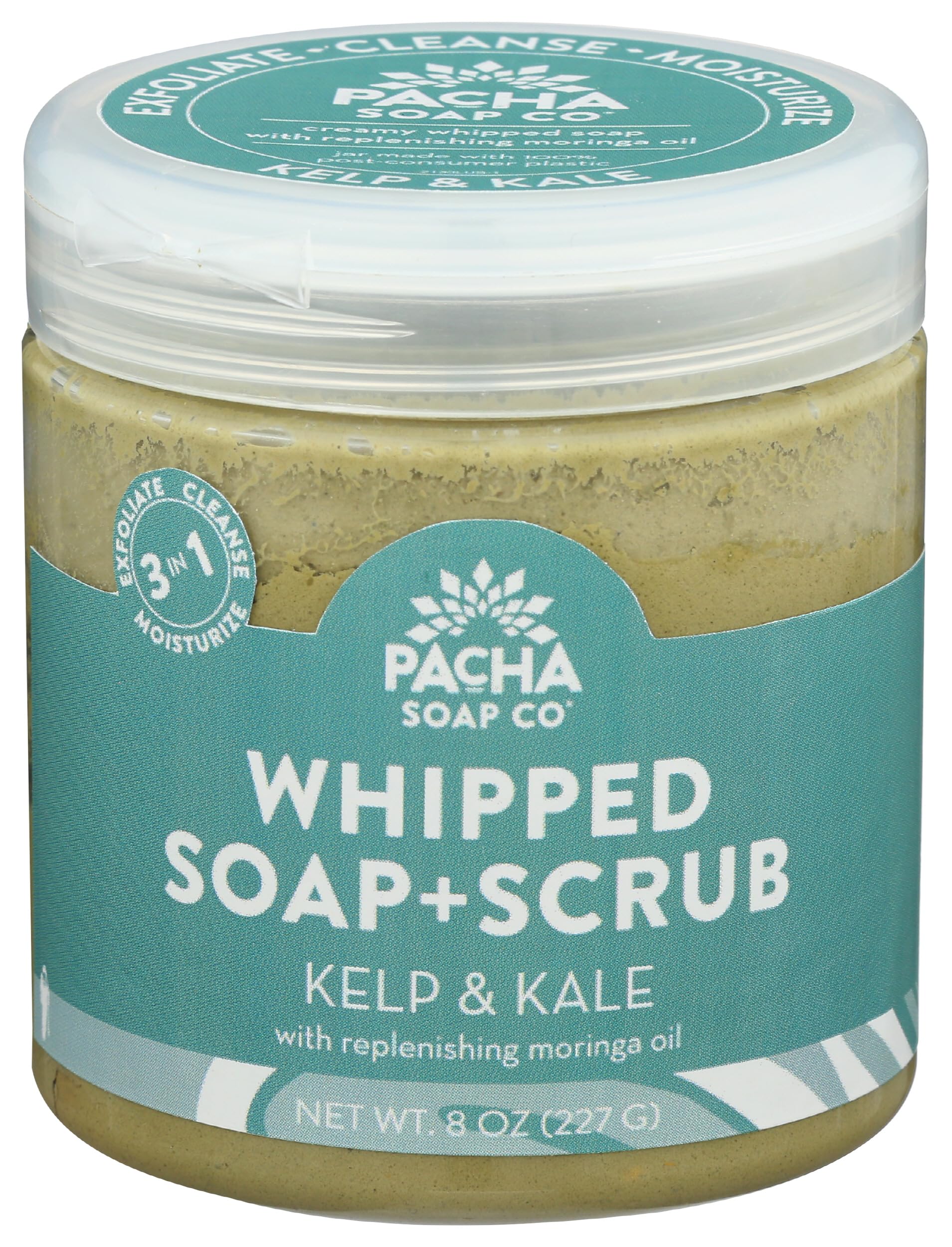 PACHA SOAP Kelp and Kale Whipped Soap Scrub, 8 OZ
