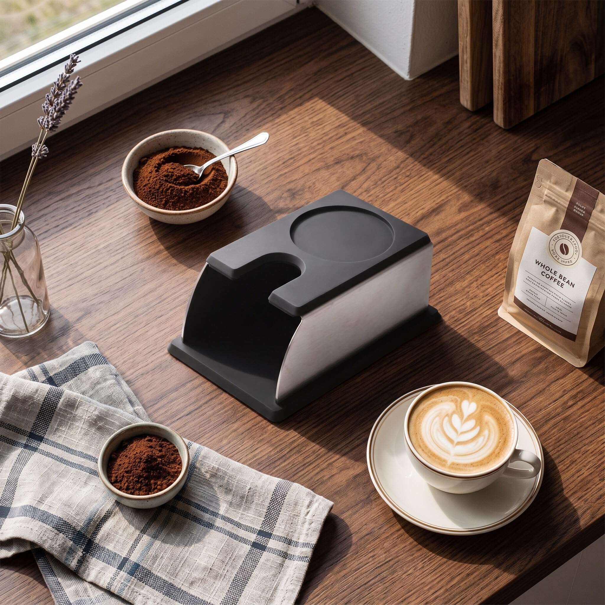 Podstawa do stempla Tamper Ständer do espresso, stempel do kawy, mata do stempla, uchwyt do stempla, mata do kawy, uchwyt do kawy, ubijak do kawy, stojak do kawy, mata do stempla, akcesoria do kawy