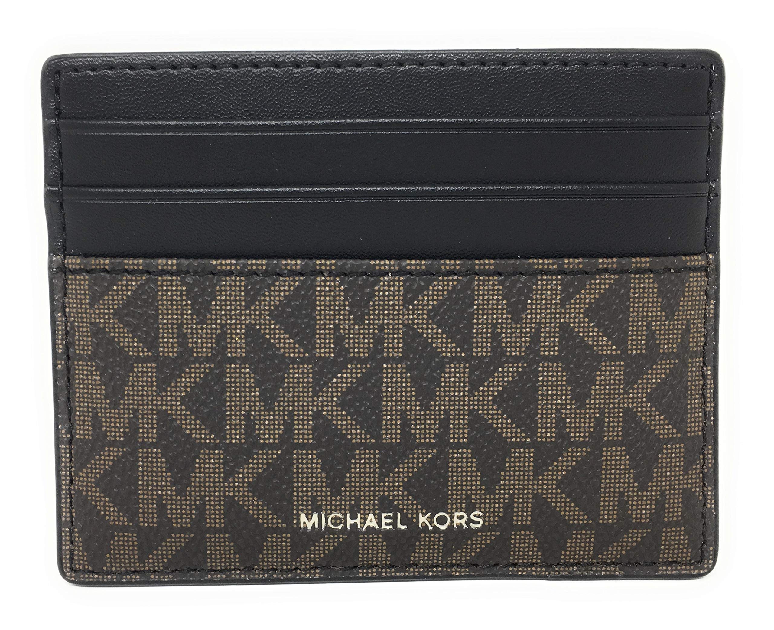 Michael KorsMen's Cooper Tall Card Case Wallet (Brown/Black)