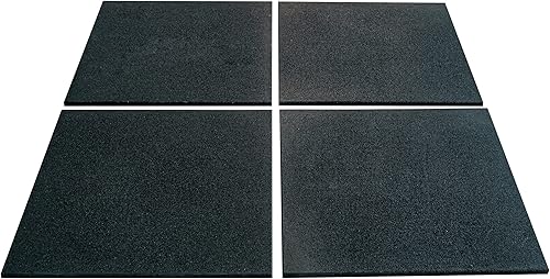 Boden Azulejos de goma con tacos de instalación, suelo duradero y absorbente de golpes para patio trasero y gimnasio (paquete de 4) de 20 x 20