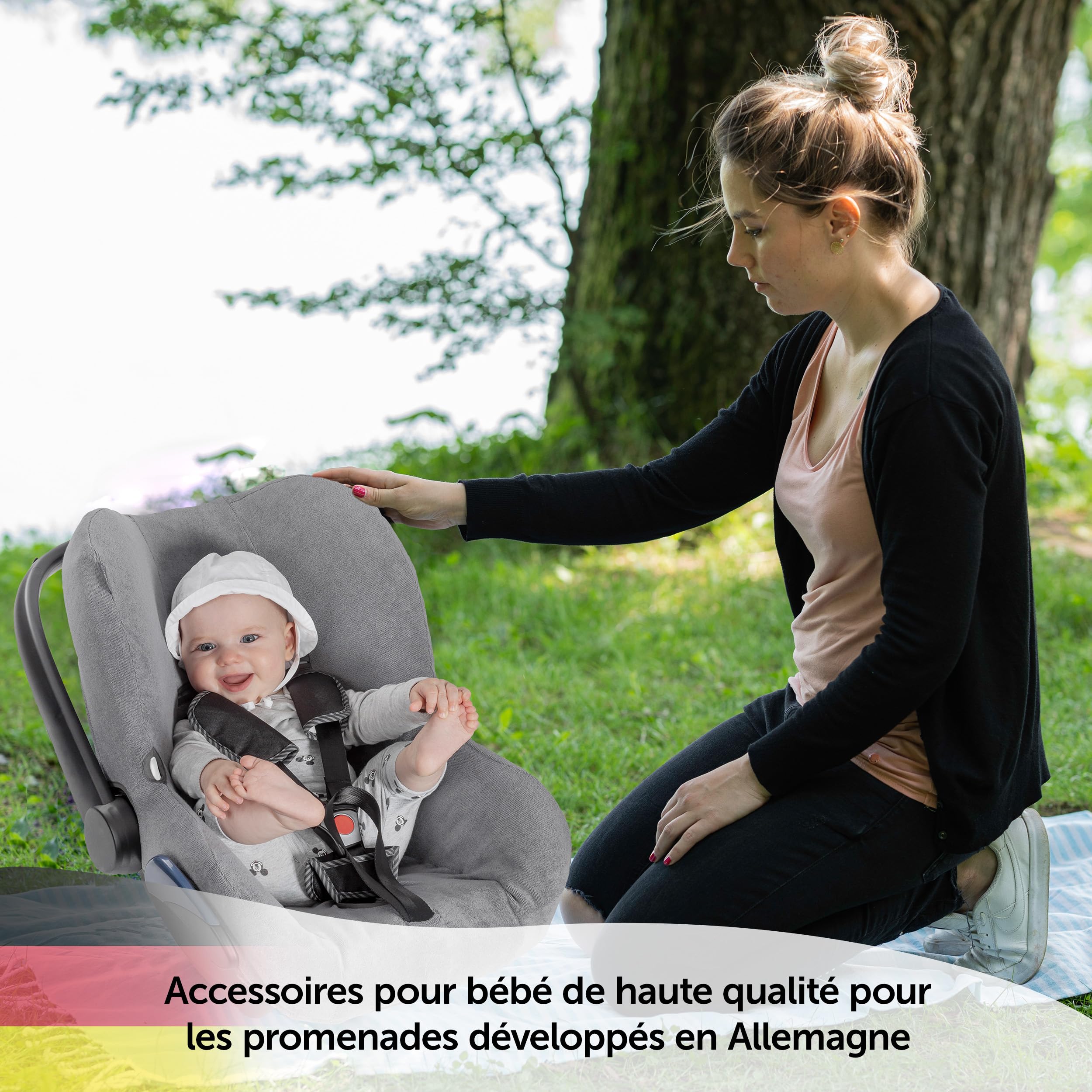 Zamboo Housse Siege Auto Bebe Été pour Cosy Citi Bebe Confort, Protection de Siège Auto Respirante Contre la Transpiration, Lavable en Machine - Gris