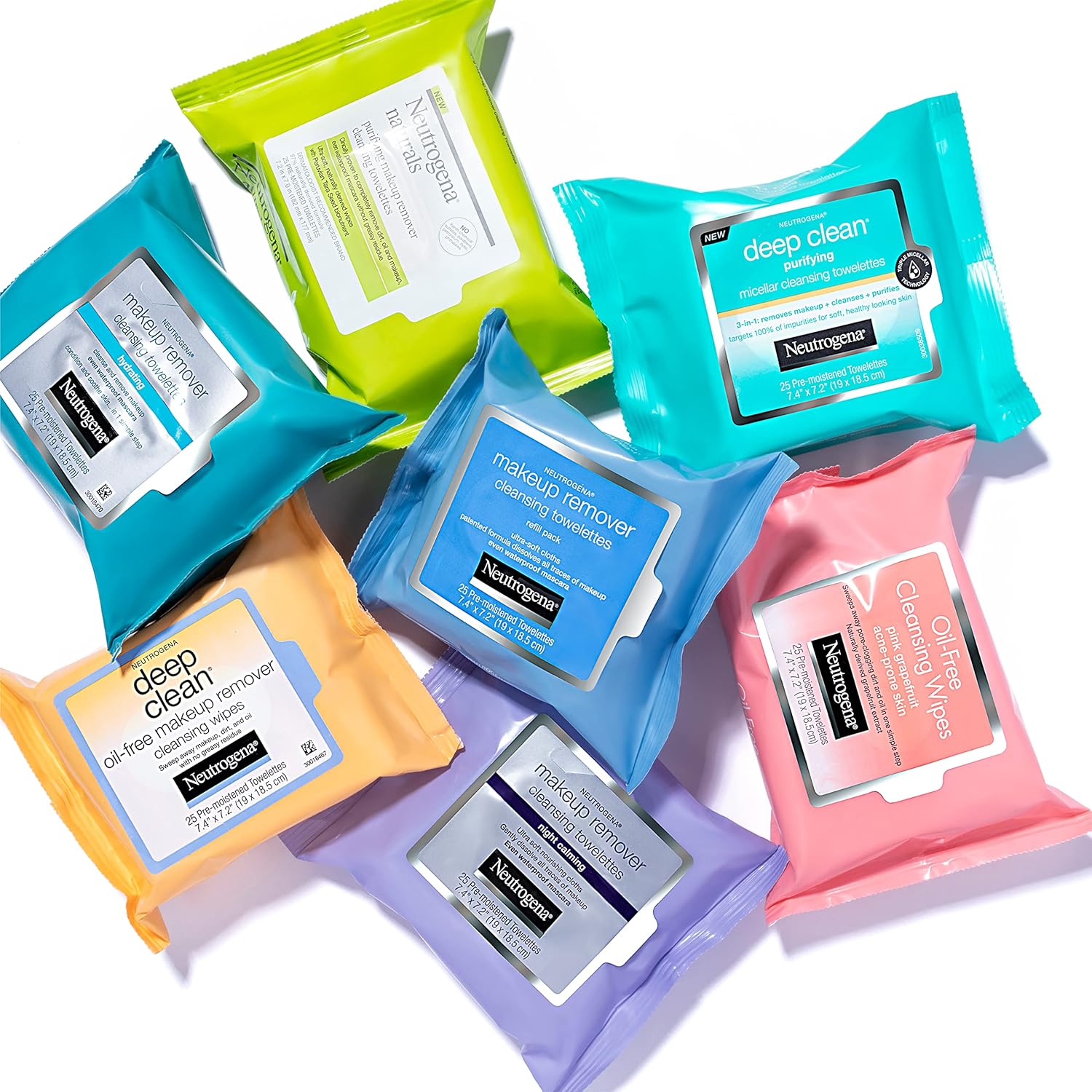 Neutrogena Oil-Free Facial Cleansing Makeup Wipes with Pink Grapefruit, Disposable & Pre-Moistened Daily Acne Face Towelettes to Remove Dirt, Oil & Makeup for Acne Prone Skin, 25 ct