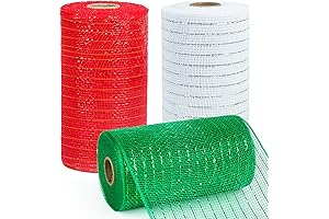 3 Rolls of Shimmering Net Ribbon for a Mesmerizing Christmas Tree