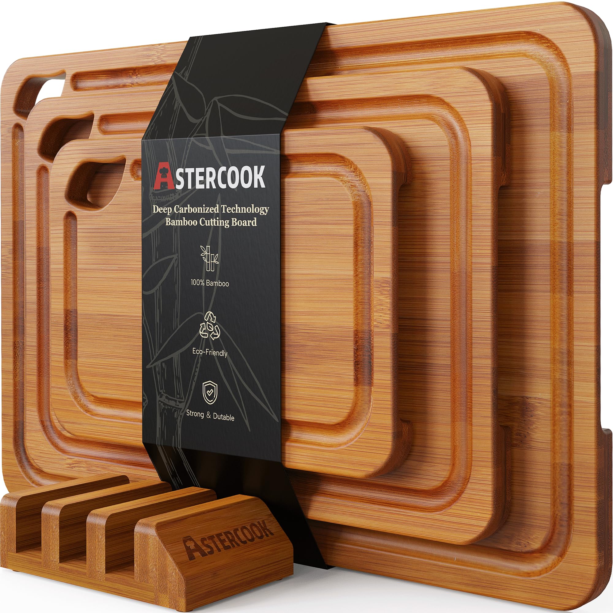 Amazon.com: Astercook 4-Pieces Wood Cutting Board, Bamboo Chopping