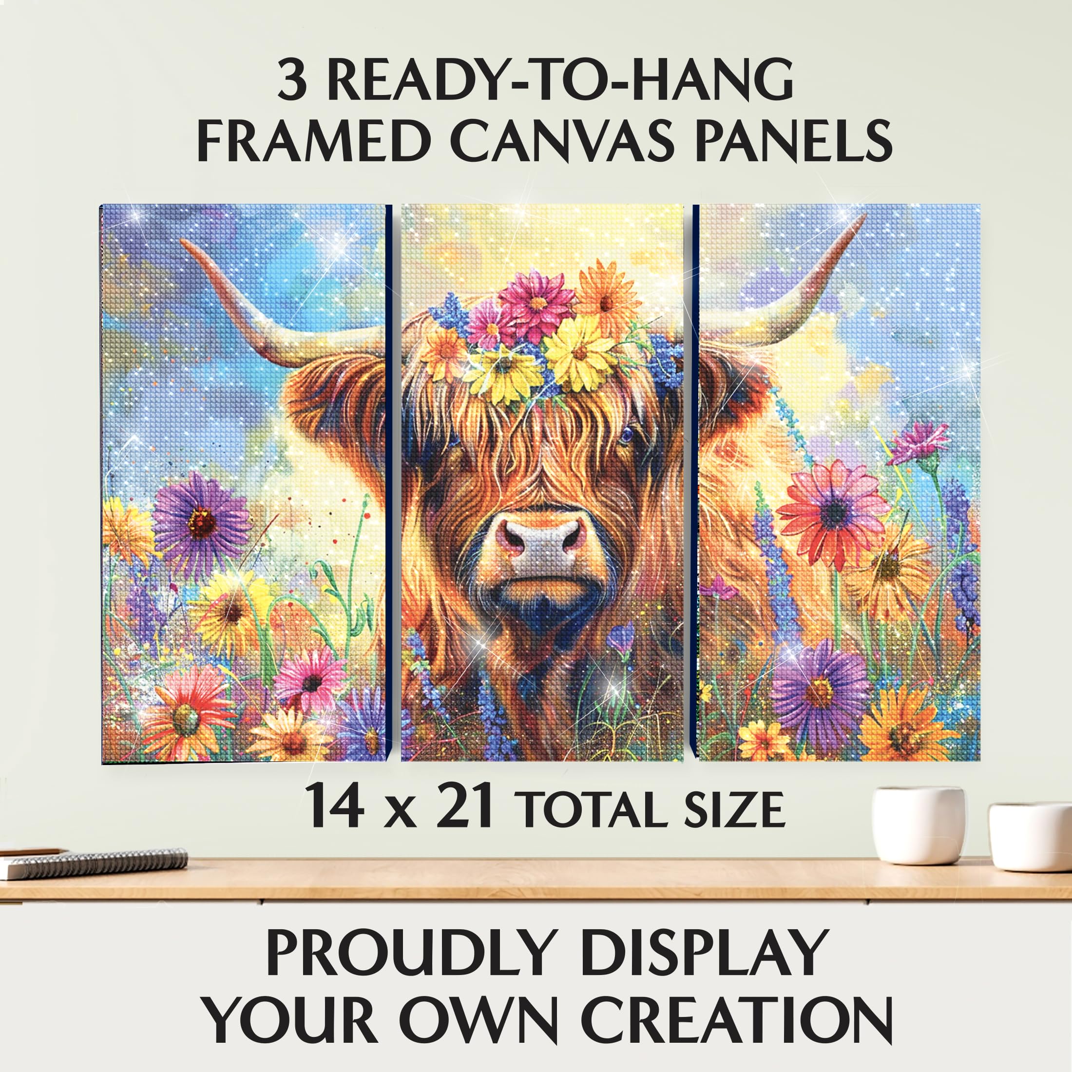 Bovini Delle Highlands Diamond Painting Kit Completo, Diamond Painting