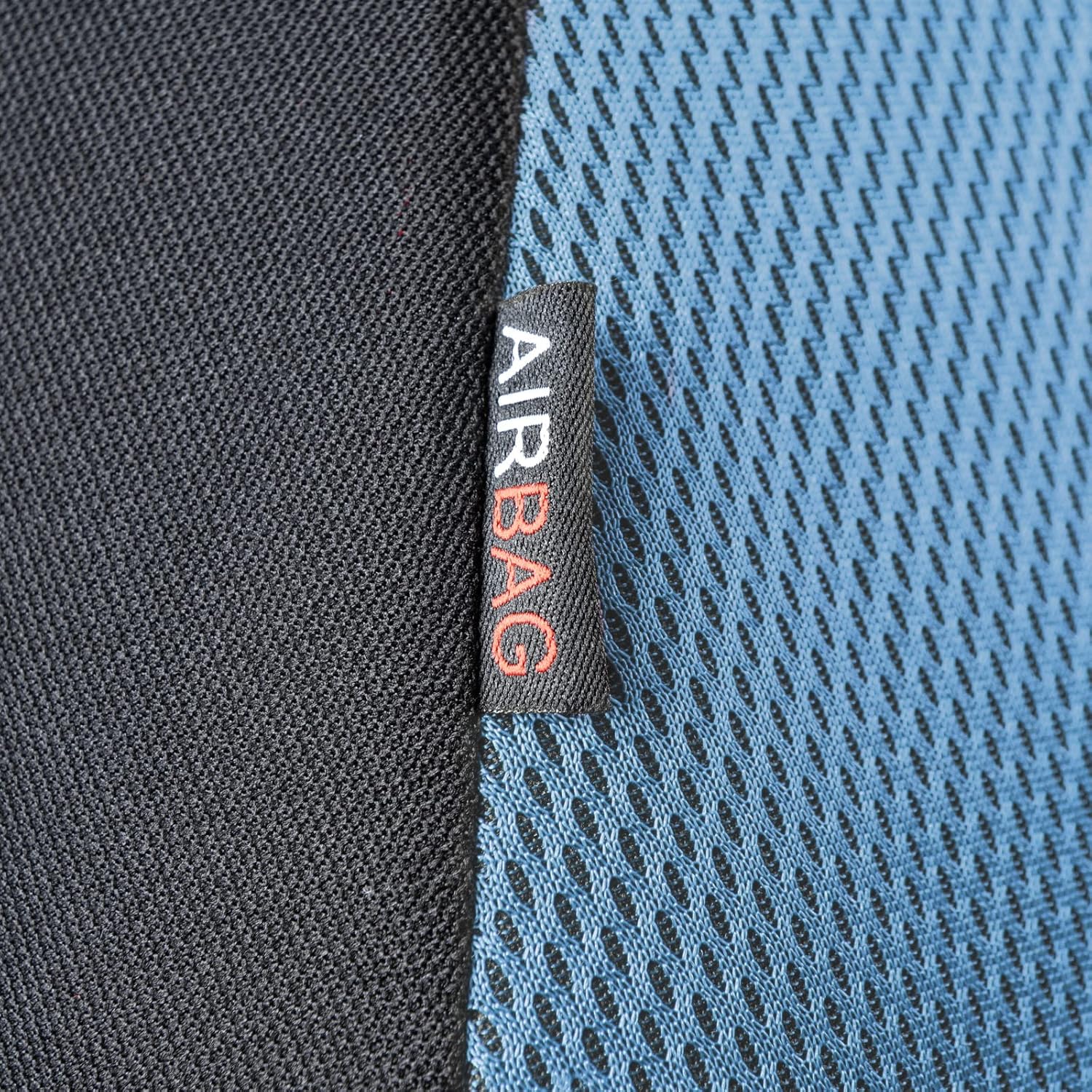 CAR-GRAND Universal Fit High Back Air Fresh Sporty Car Seat Cover,Airbag Compatible for Car Truck SUV Vans(High Back Front Seat, Black Blue)