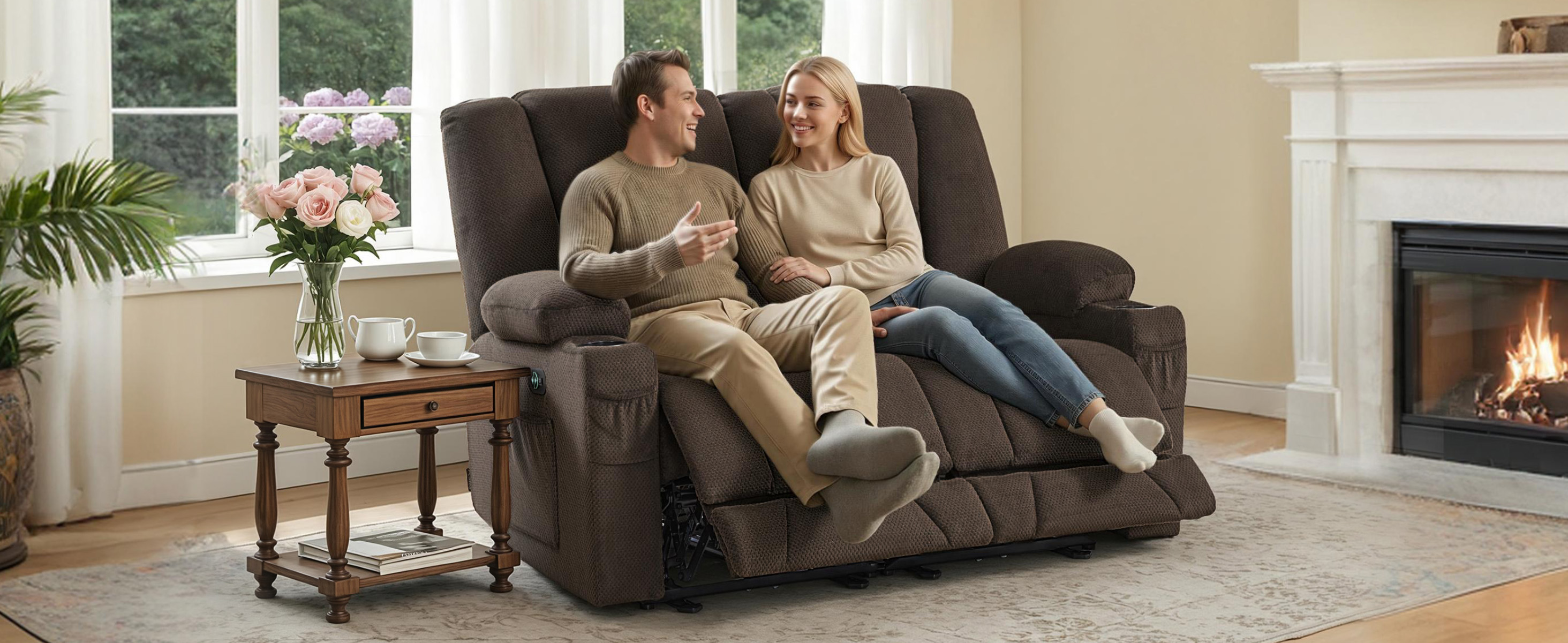 Amazon.com: MCombo Zero Gravity Loveseat Power Reclining Sofa with