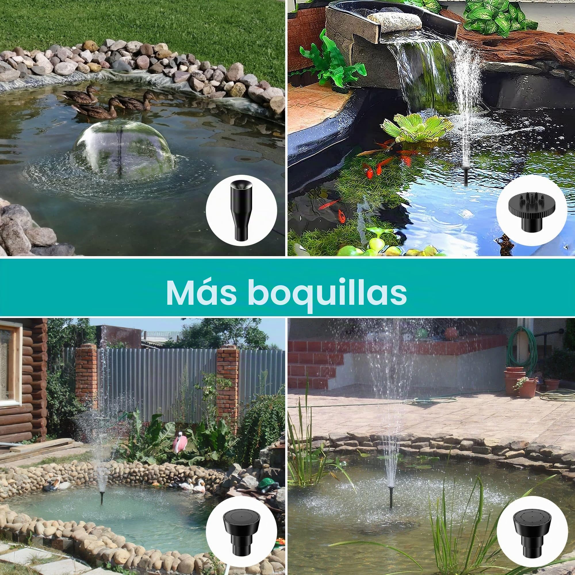 Biling Bomba solar para estanque con filtro, 30 W, 1200 l/h, filtro solar para estanques, juego completo con bomba para estanques y cascadas de hasta 2000 l, fuente solar para exterior, jardín