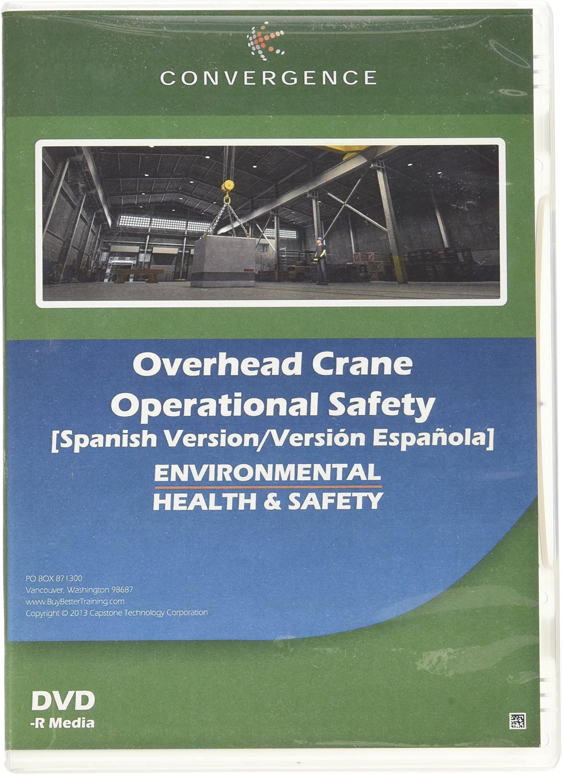 Convergence C-423-ES-US Overhead Crane Operational Safety Training Program DVD, 16 minutes Time, Spanish