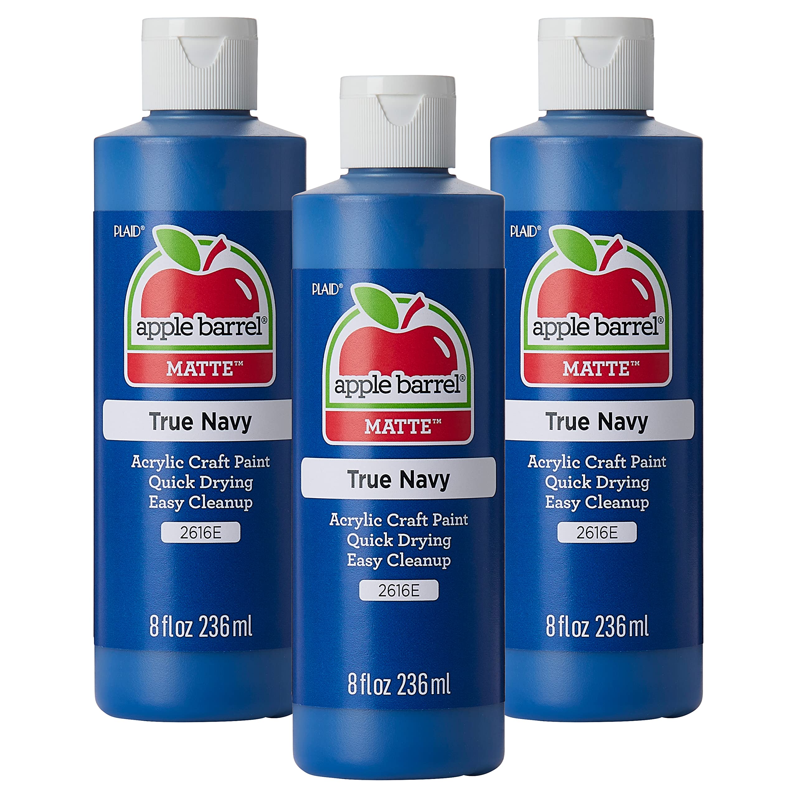 Apple Barrel Acrylic Paint, True Navy (Pack of 3) 8 oz, 2616EA- (Pack of 3)