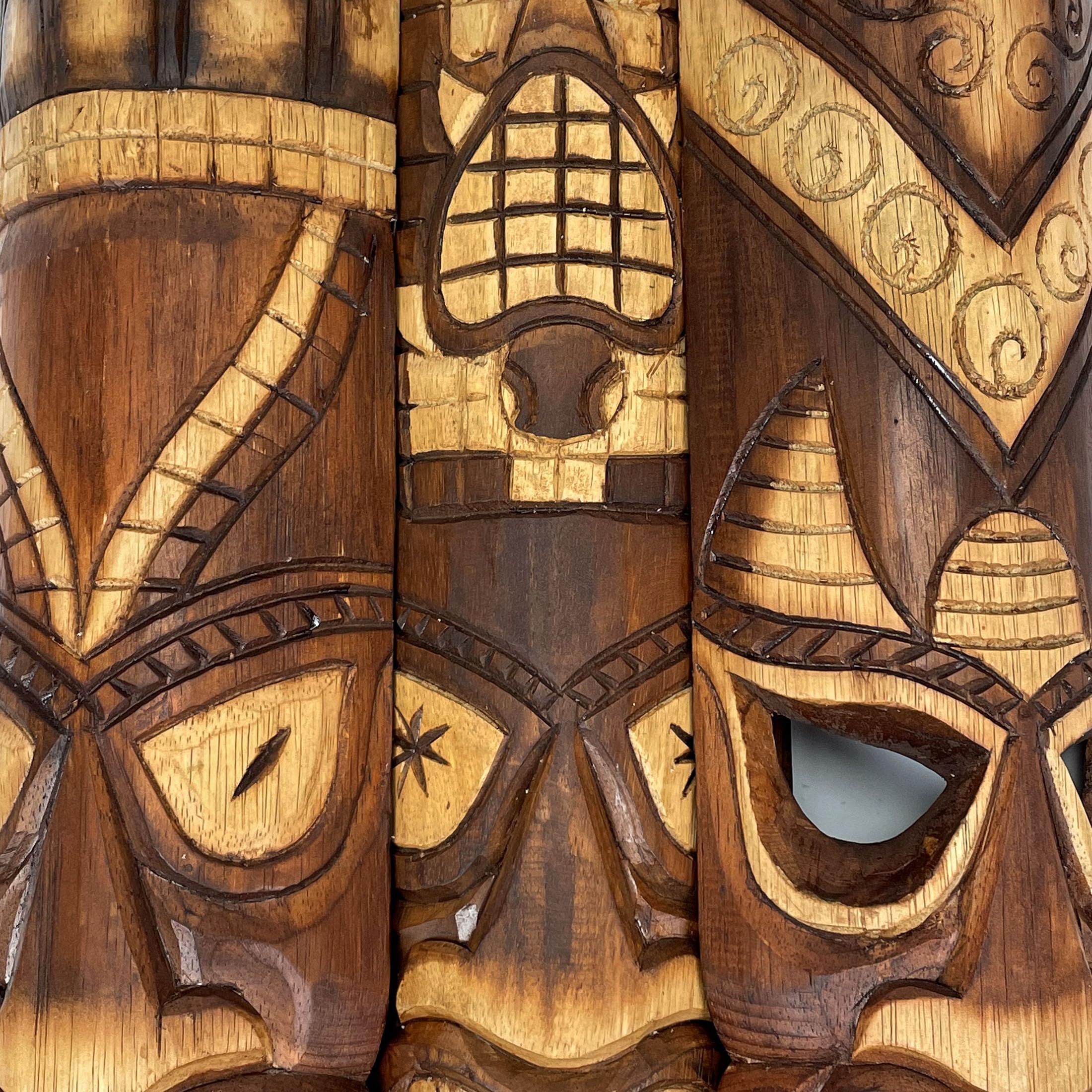 Amazon.com: Zeckos Set of 3 Tiki Mask Wall Sculptures, Brown