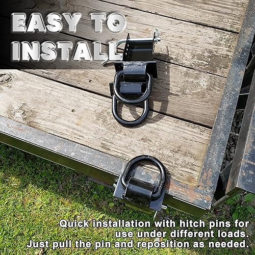 Miniatura 4 de Anillos en D para Bolsillos de Estacas 2 Piezas 18000lbs Servicio Pesado Anillo en D Removible para Bolsillo de Estaca Amarre para Remolques
