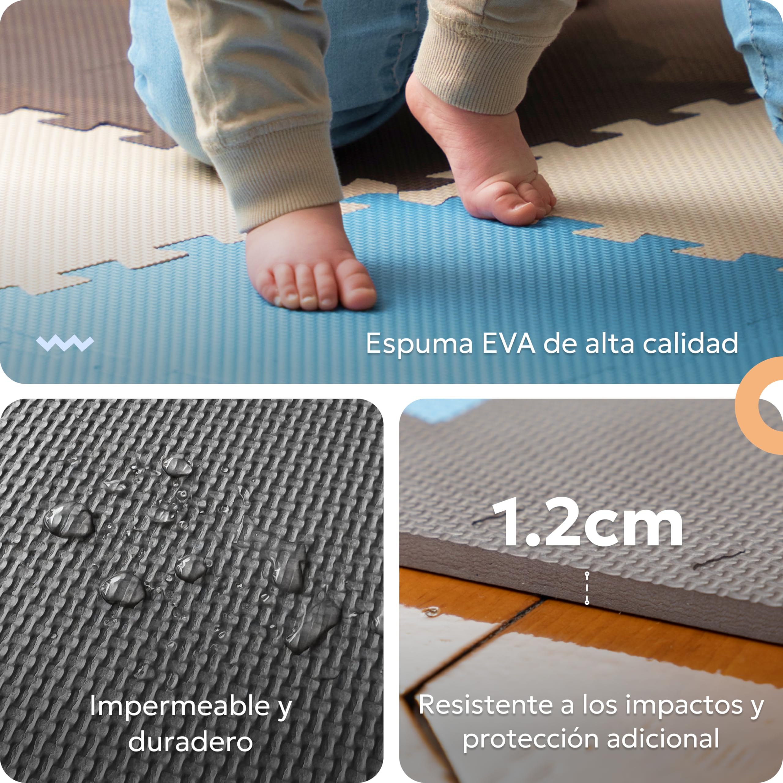 MioTetto Alfombra Bebe No Toxica - Tapete Bebe Suave y Cómodo para Aprendizaje, Desarrollo y Juego - Alfombra Infantil o Alfombra Puzzle para Niños - Colchonetas Infantiles Elegante y Segura